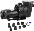 Pool Pump Above Ground/Inground,1.5HP 6600 GPH Powerful Selfpriming Pool Pump for 15,000-31,000 Pools for Dual Voltage Swimming Pump with Strainer Basket,Includes Pipe Fittings