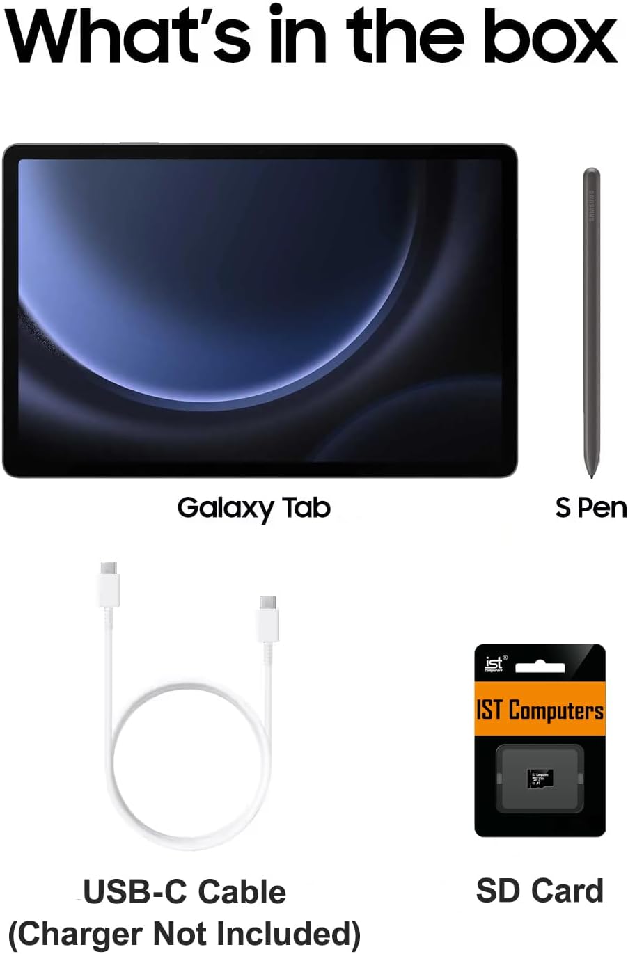 SAMSUNG Galaxy Tab S9 FE+ Plus Android Tablet (12.4' Touchscreen, 8GB RAM, 256GB Storage, Long Battery Life, S Pen, 1 Front Camera + 2 Rear Cameras, Lightweight Durable Design) SM-X610