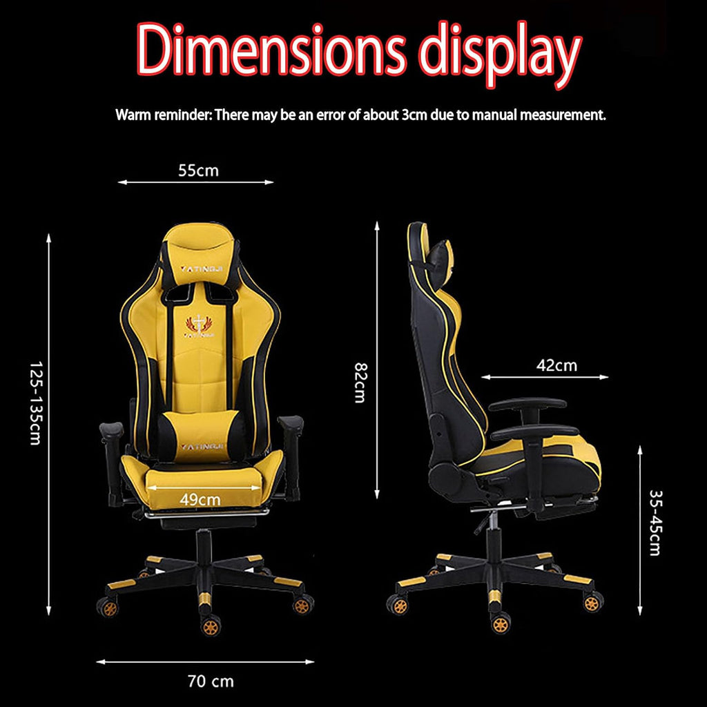 Gaming Chairs for Adults with Lumbar Support E-Sports Chair Live Game Seat Internet Cafe Competitive Chair Lift Swivel Reclining Backrest Foot Rest Ergonomic Computer Chair for Office Or Gaming