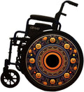 Designer Cover for Wheelchair Wheels, Enhances Aesthetics, Easy Install/Remove, Lightweight, New Matt Finish (Playful Pumpkin)