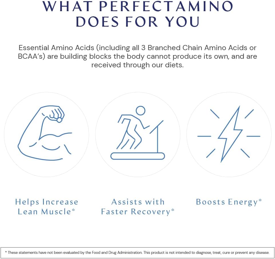 BodyHealth PerfectAmino (600 ct) Easy to Swallow Tablets, Essential Amino Acids Supplement with BCAAs, Vegan Protein for Pre/Post Workout & Muscle Recovery with Lysine, Tryptophan, Leucine, Methionine