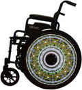 Designer Cover for Wheelchair Wheels, Enhances Aesthetics, Easy Install/Remove, Lightweight, New Matt Finish (Lush Leaves)