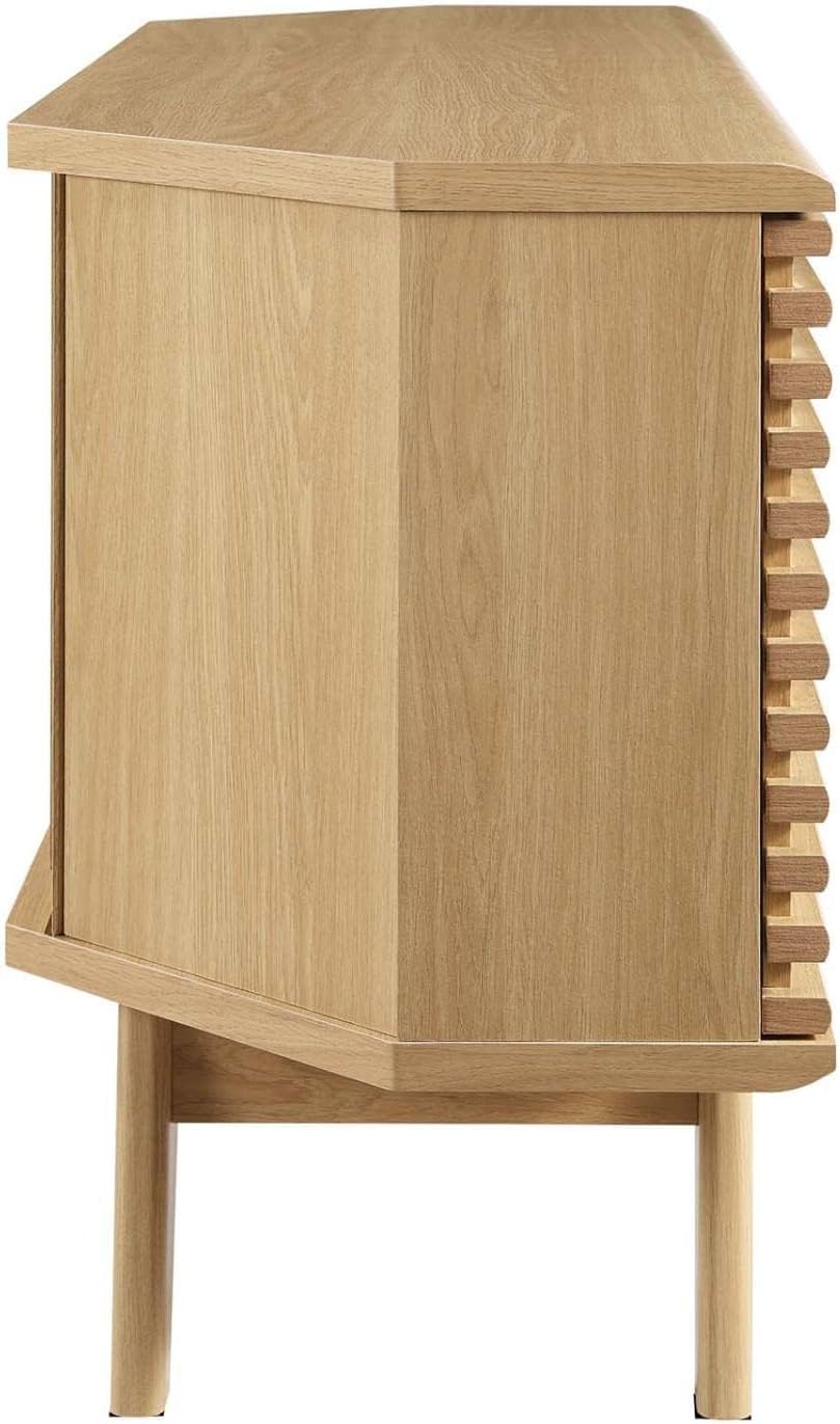 Modway Render Mid-Century Modern Low Profile 46' Corner Media TV Stand in Oak, 15 x 46 x 23