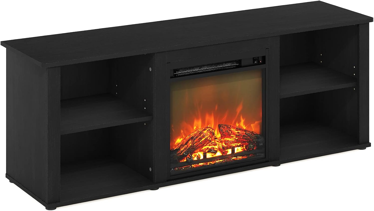Furinno Classic 60 Inch TV Stand with Fireplace, Americano