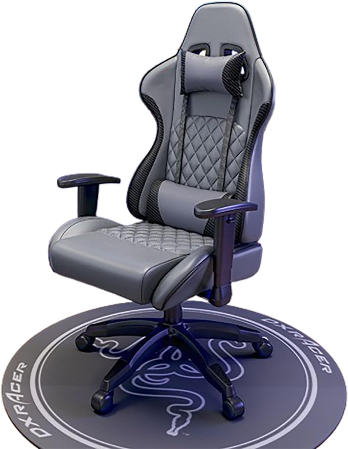 JSWHYBD Gaming Chair with Footrest Comfortable High Back Office Chair Big and Tall Ergonomic Desk Chair with Lumbar Support Swivel Seat and Headrest 400lb Nofootrest Gray