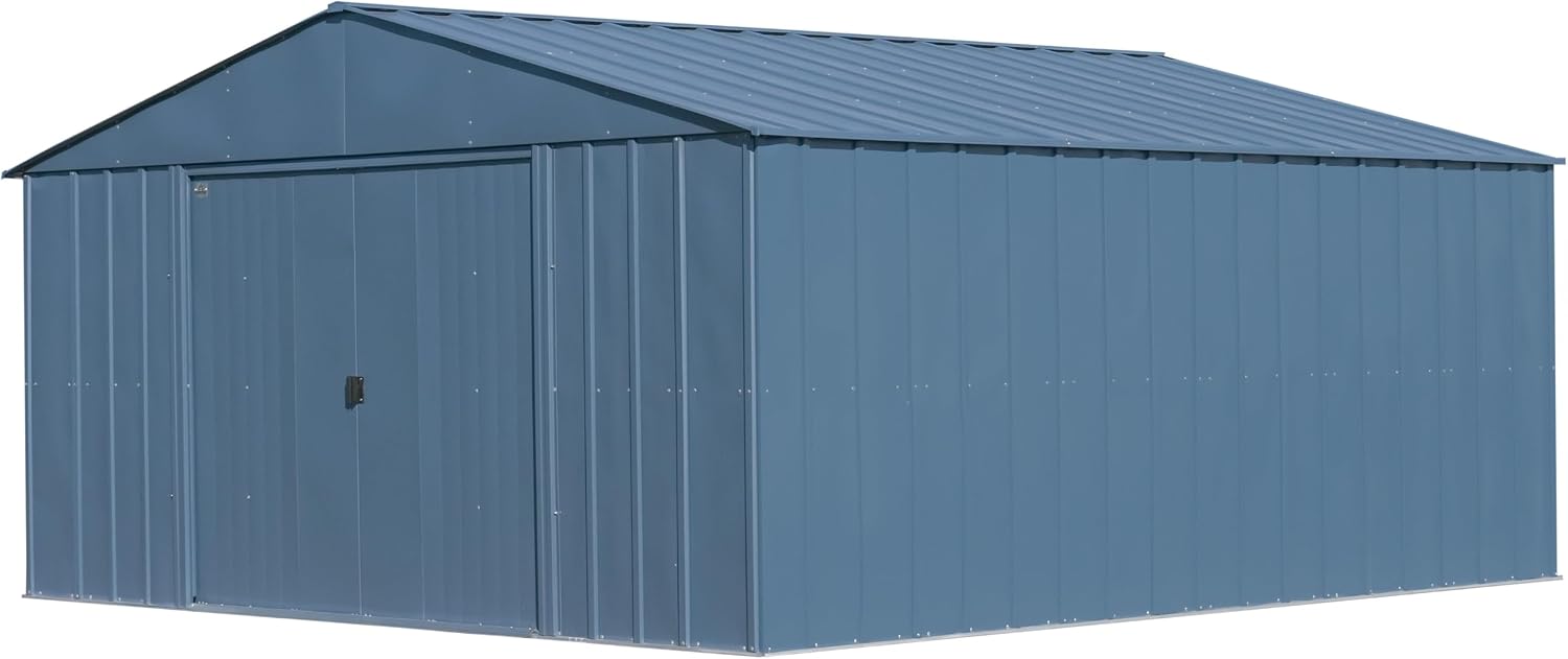 Arrow Classic Metal Shed, 14 x 14, Blue Grey