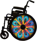 Designer Cover for Wheelchair Wheels, Enhances Aesthetics, Easy Install/Remove, Lightweight, New Matt Finish (Pretty Petals)