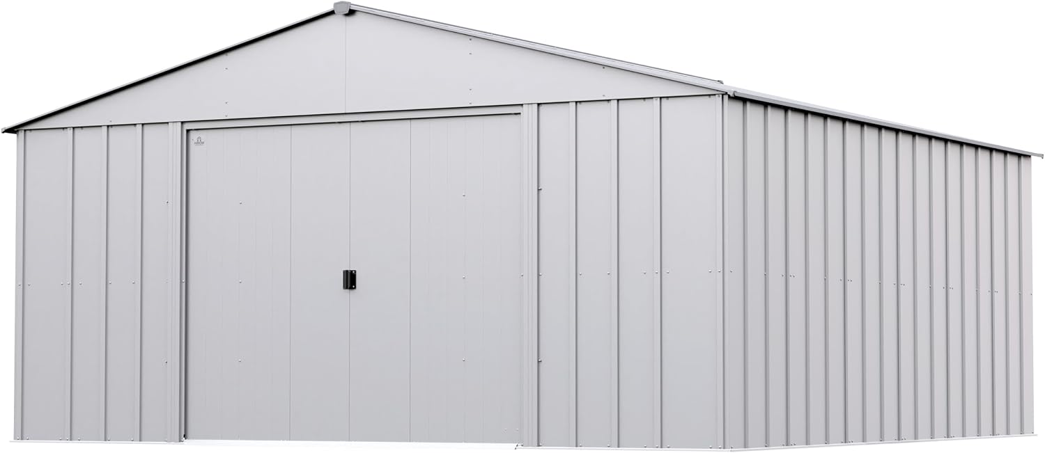 Arrow Classic Metal Shed, 14 x 14, Flute Grey