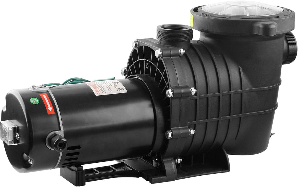 Pool Pump Above Ground/Inground,1.5HP 6600 GPH Powerful Selfpriming Pool Pump for 15,000-31,000 Pools for Dual Voltage Swimming Pump with Strainer Basket,Includes Pipe Fittings