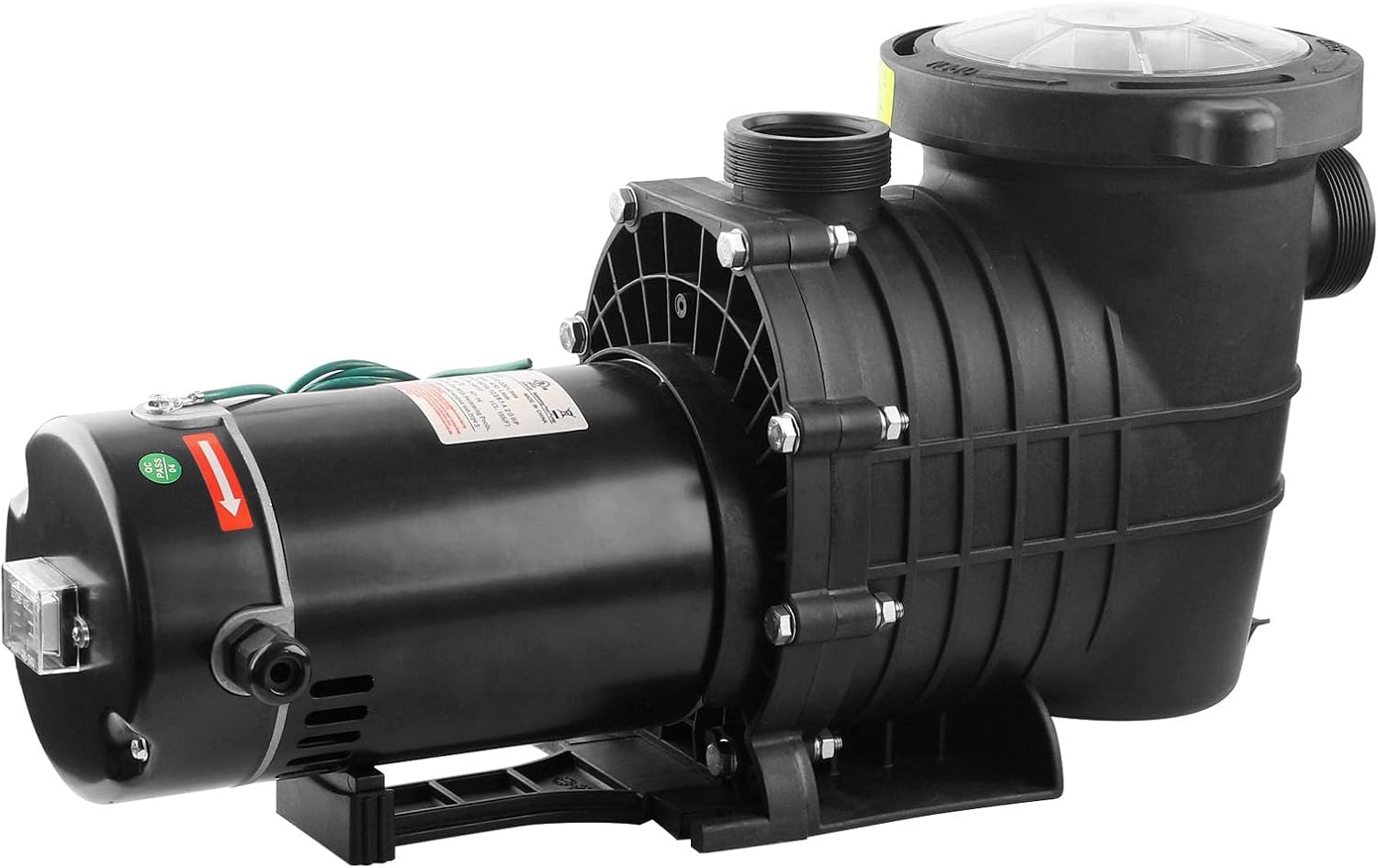 Pool Pump Above Ground/Inground,2HP 6900 GPH Powerful Selfpriming Pool Pump for 15,000-31,000 Pools for Dual Voltage Swimming Pump with Strainer Basket,Includes Pipe Fittings
