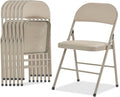 Karl home 6 Pack Brown Folding Chairs with Padded Seats for Outdoor & Indoor, Portable Stackable Commercial Seat with Steel Frame for Events Office Wedding Party, 330lbs Capacity