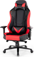 POWERSTONE Big and Tall Gaming Chair 400LBS, Fabric Computer Chair Racing Style High Back Gamer Chair with Adjustable Lumbar Support, 4D Armrest,Wide Seat for Adult Teens (Red)