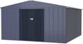 Yardenaler 8x12 FT Metal Outdoor Storage Shed, Garden Tool Shed Kit with Doors & Lock, Waterproof Patio Utility Tool Shed for Backyard and Garden, Gray