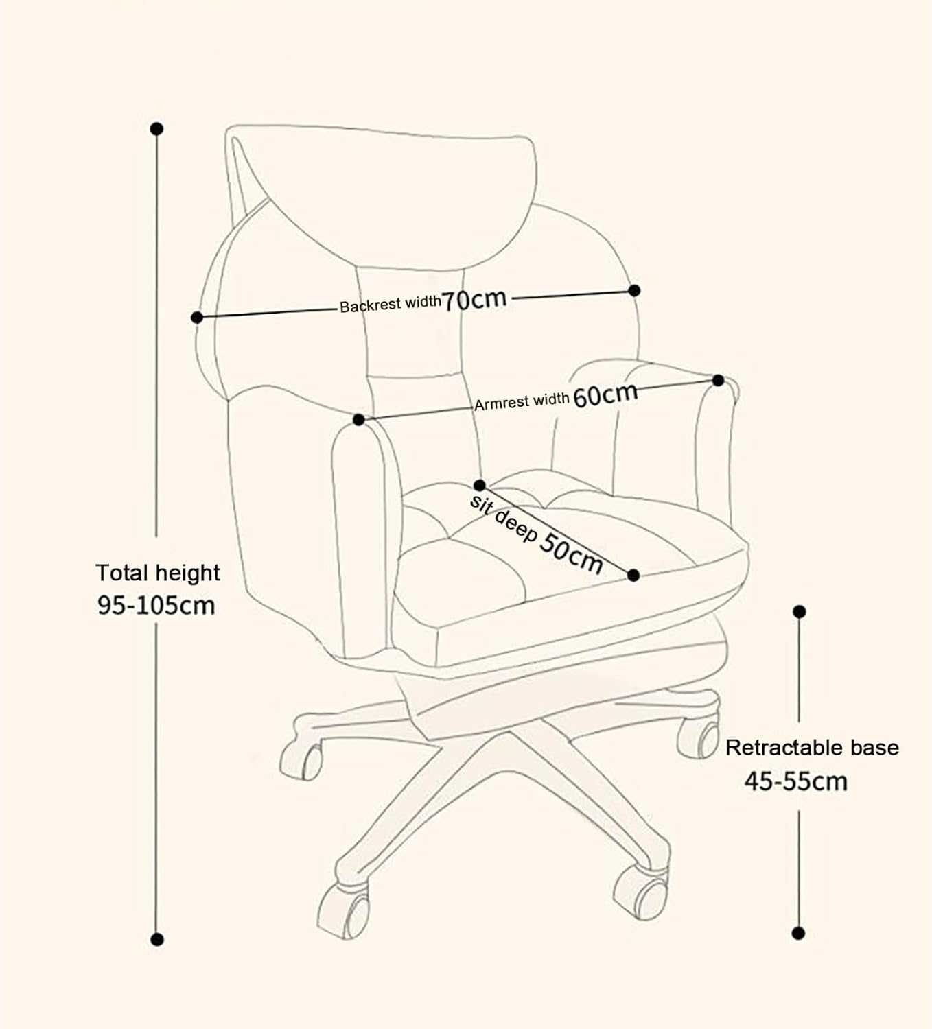 Fabric Office Chair Ergonomic Computer Chair Lumbar Support with Foot Rest Adjustable High Back Gamer Chair for Work or Gamer at Home(50x50x55cm(19x19x21in), PinkA)