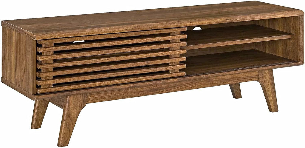 Modway Render 48' Mid-Century Modern Low Profile Media Console TV Stand, 48 Inch, Walnut