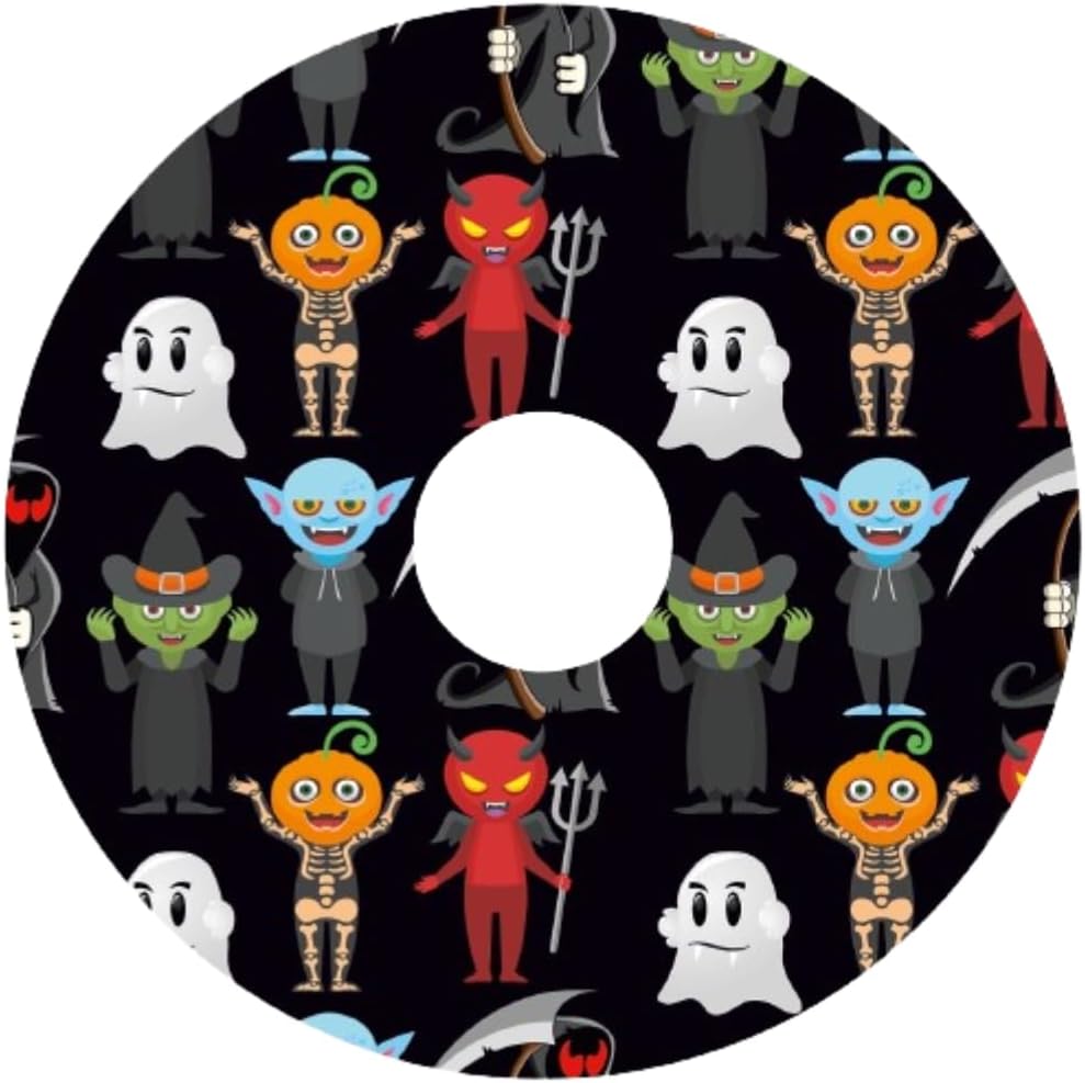 Designer Halloween Spooky Ghost Cover for Wheelchair Wheels, Enhances Aesthetics, Easy Install/Remove, Lightweight, for Boys and Adults (Happy Halloween)