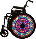 Designer Cover for Wheelchair Wheels, Enhances Aesthetics, Easy Install/Remove, Lightweight, New Matt Finish (Rangoli Design)