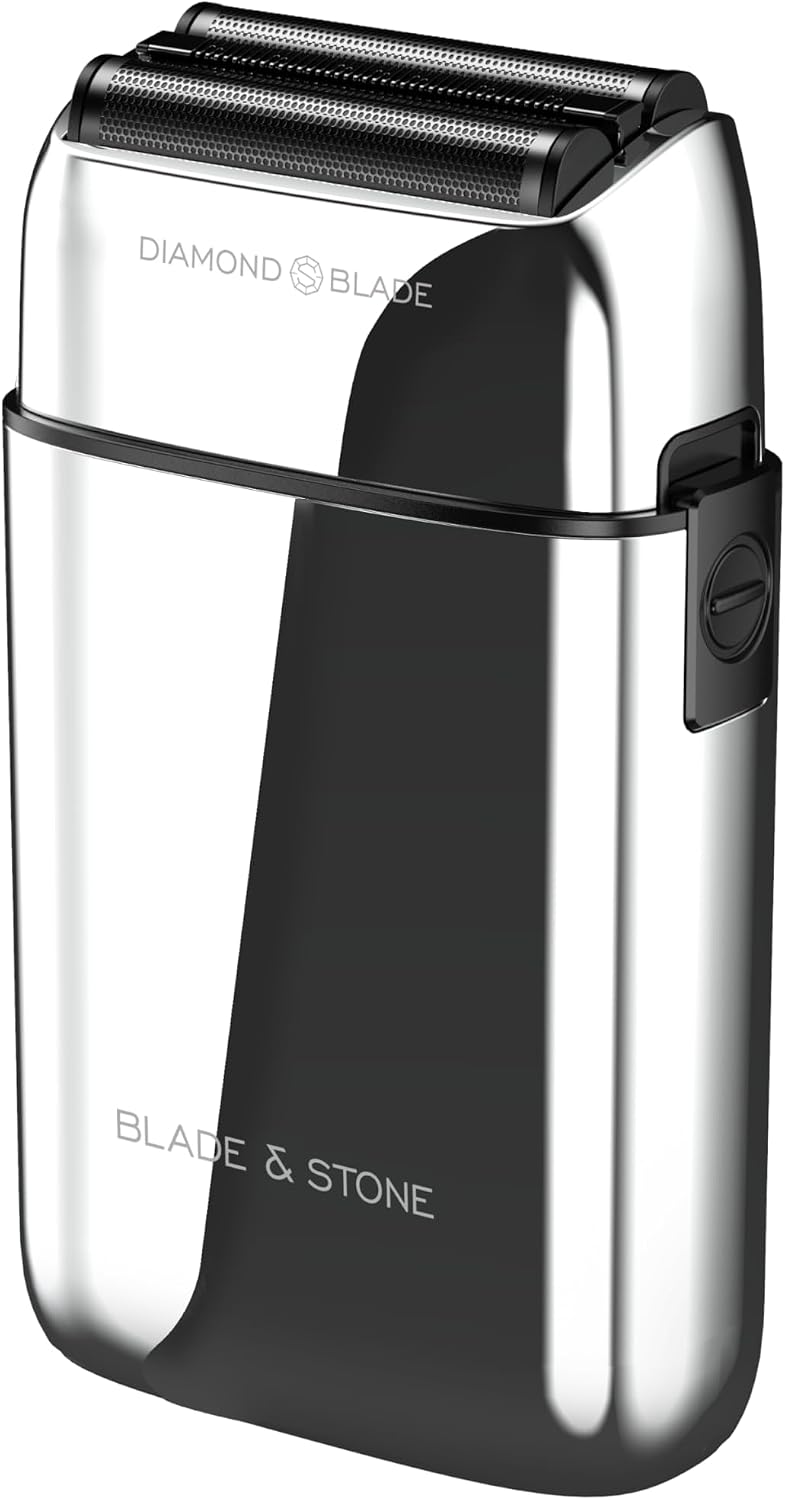 Blade & Stone PS501 Foil Shaver for Men – Dual Foil Cordless Shaver with Graphene-X Blades and 8000 RPM Digital Motor – All-Metal, Rechargeable Wet and Dry Razor – Aviator