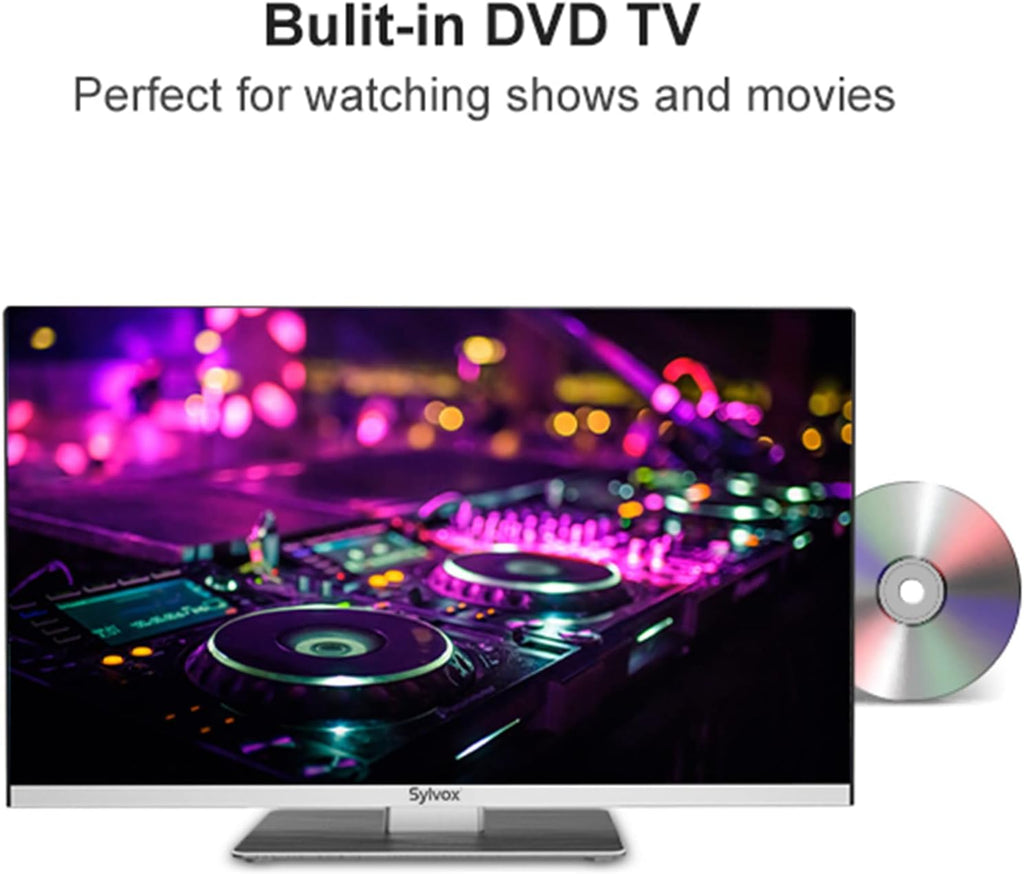 SYLVOX RV TV, 22 inches 12/24V TV for RV 1080P Full HD Smart TV, Built-in APP Store, Support WiFi Bluetooth, Small Android TV for Car Home Camper Truck Boat(Limo Series)