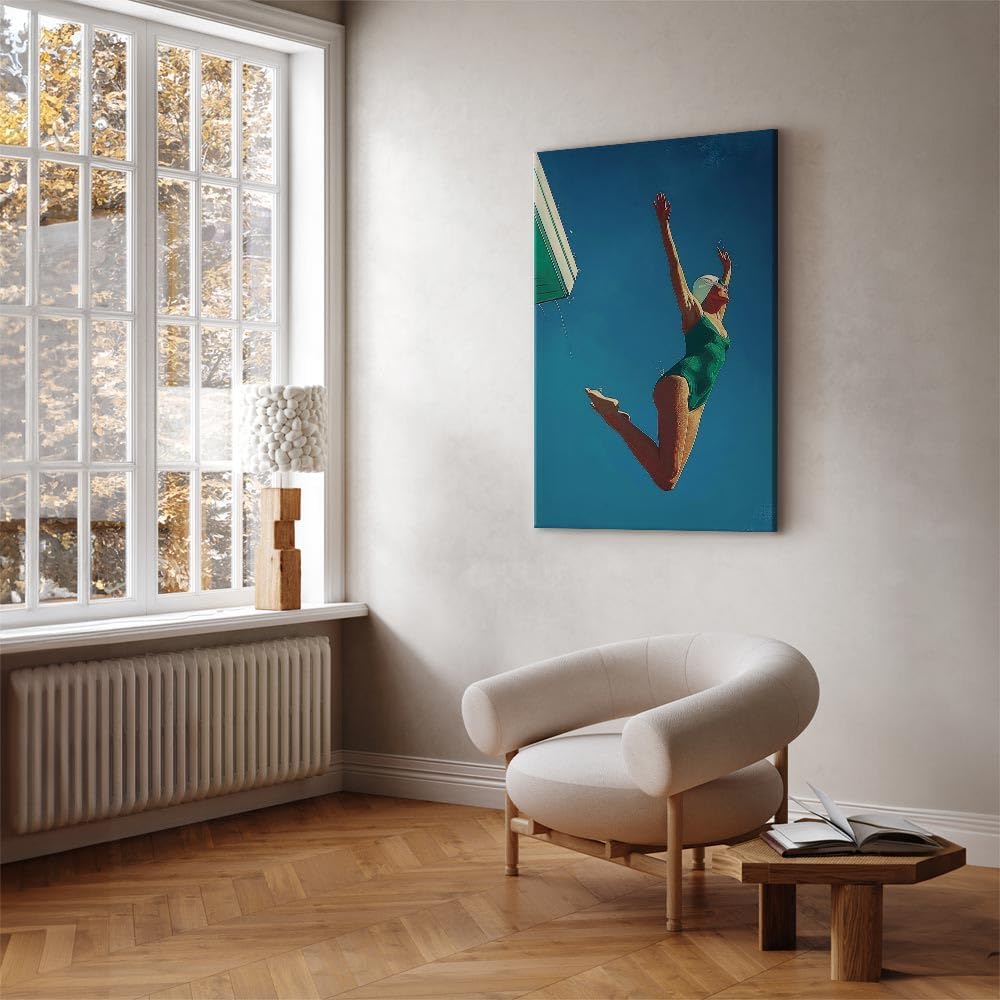 artgeist - Canvas Wall Art XXL Summer Vibes 60x90 cm/24'x36' 1 piece - Non-woven Canvas Prints Image Framed Artwork Painting Picture Photo Home Decoration - Holiday Blue Sky Woman h-H-10082-b-a