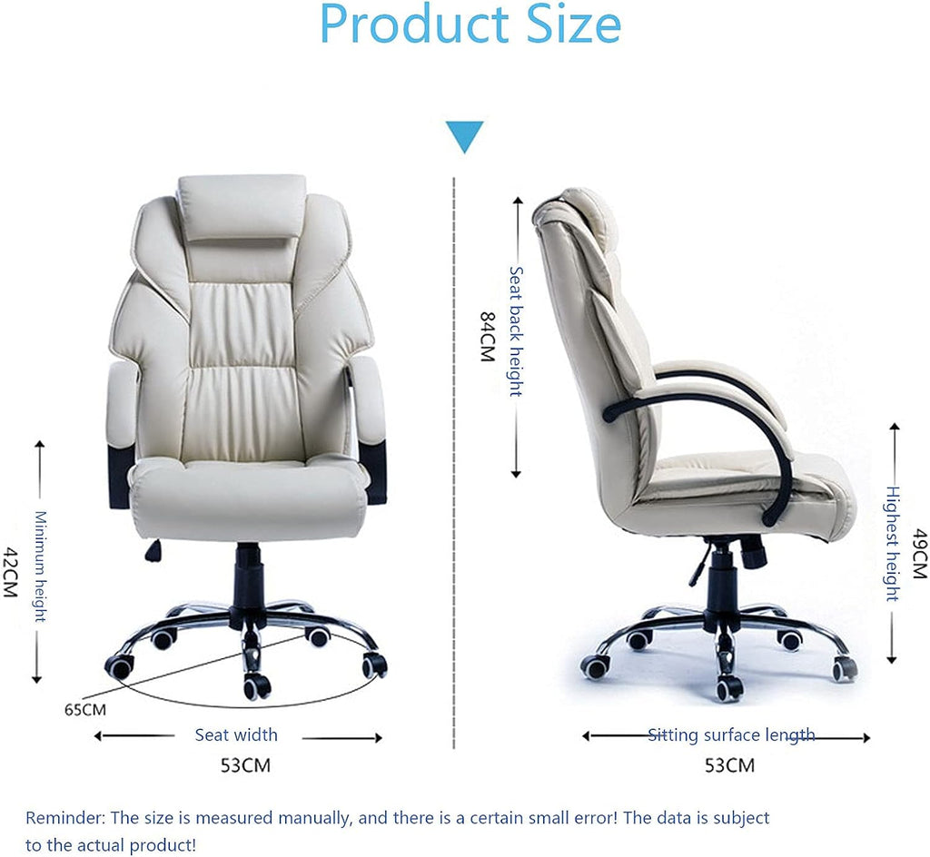 Office Chair Computer Desk Chair Gaming Chair 400 Lb Weight Capacity, Gaming Chair White Genuine Leather Office Chair Computer Executive Desk Chair Adjustable Office Lounge Chair,Khaki ( Color : Wine