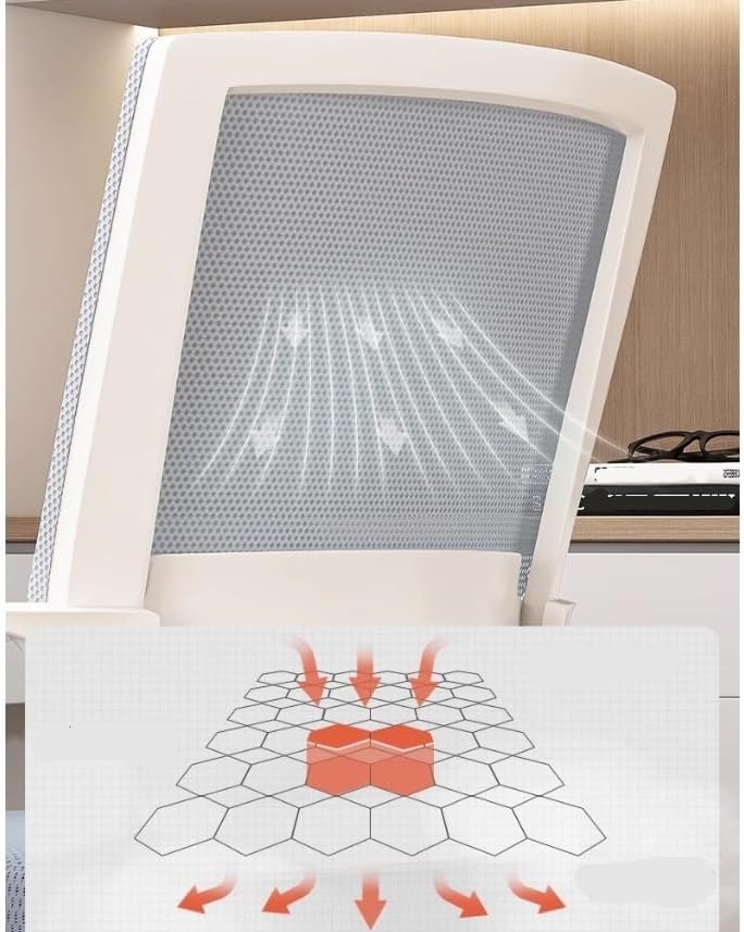 Computer Gaming Chair Breathable Mesh Computer Chair with Arm Support, Comfortable Desk Chairs Office Conference Reception Chair for Adult Working Study(Black and White)