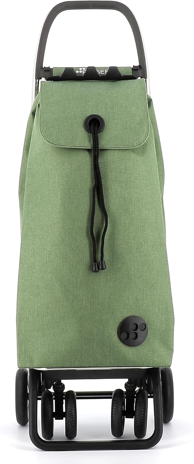 ROLSER I-Max Tweed 4 Wheel 2 Swivelling Foldable Shopping Trolley - Green