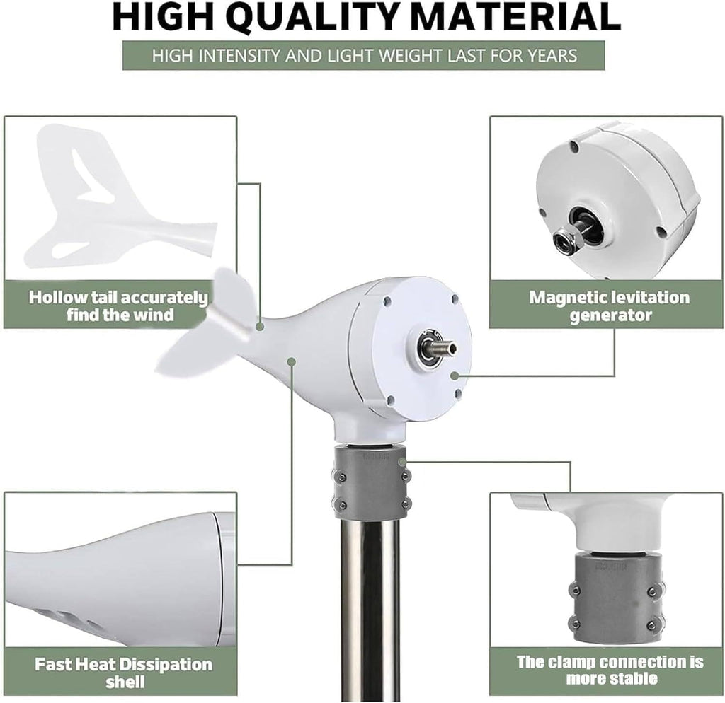 Wind Turbine Generator Kit 12000W 12V/24V w/8 Blade, Wind Generator Kit w/Charge Controller, Wind Power Generator for Marine, Home, Windmill Generator Suit for Hybrid Solar Wind,24V