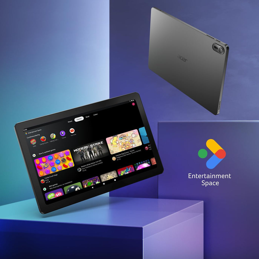 acer Iconia Tab P10 P10-21Q-870Q Tablet | 10.4' QLED Quantum Dot 90Hz IPS Touch | MediaTek Helio G99 Octa-Core CPU | 6GB RAM | 128GB UFS | Wi-Fi 5 | 5MP & Rear 13MP Webcam | Bumper Case | Android 14