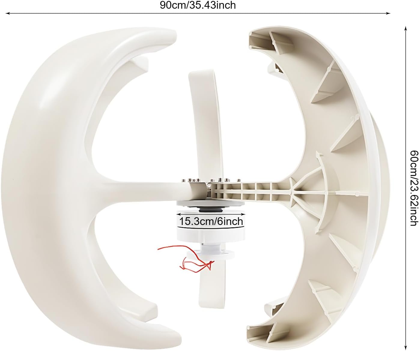 Wind Turbine Generators Kit, 12/24V 600W Lantern 5-Blade Vertical Axis Wind Turbine Generator with Axis Controller (12V)