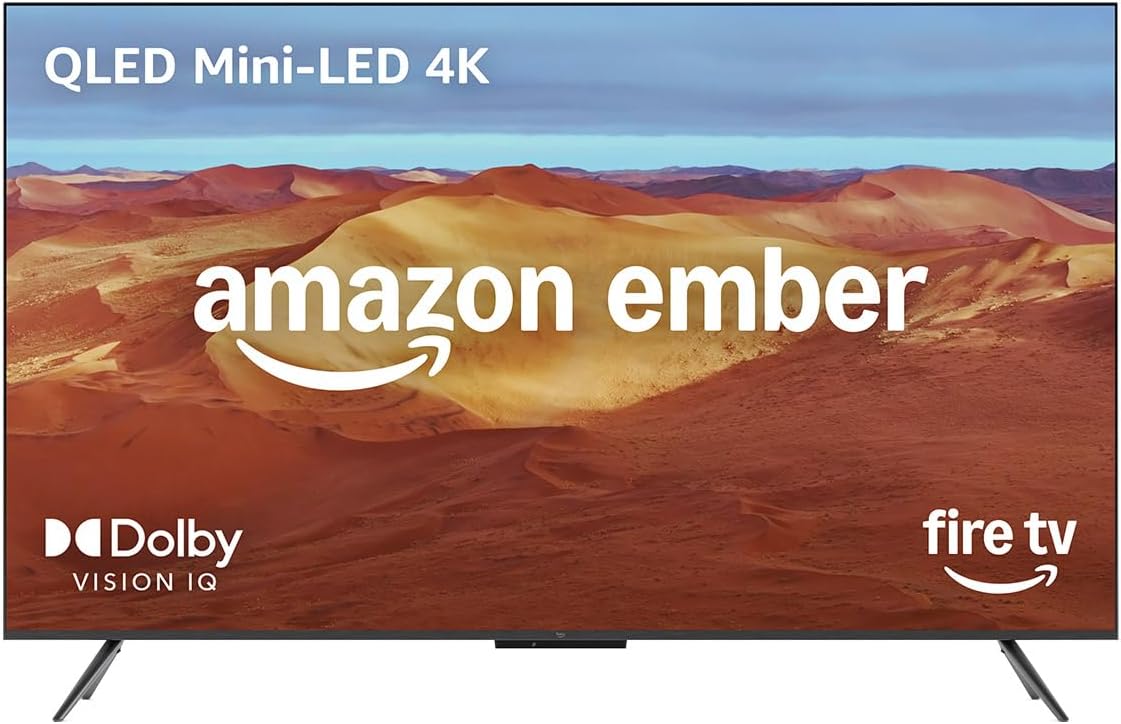 Amazon Ember 55' Mini-LED Series with Fire TV (newest model), QLED 4K UHD smart TV, Dolby Vision IQ, 144hz gaming mode, Ambient Experience, find shows faster with Alexa+
