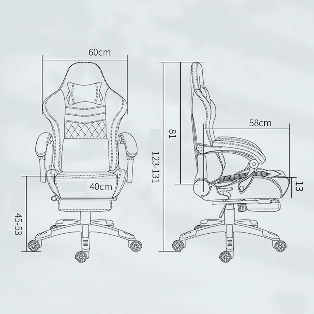 Gaming Chair Ergonomic Racing Computer Chair with Footrest Lumbar Support and Headrest Swivel Office Chair High-back Ergonomic Video Game Chairs with Linkage Armrests for Adults,One Size,Red