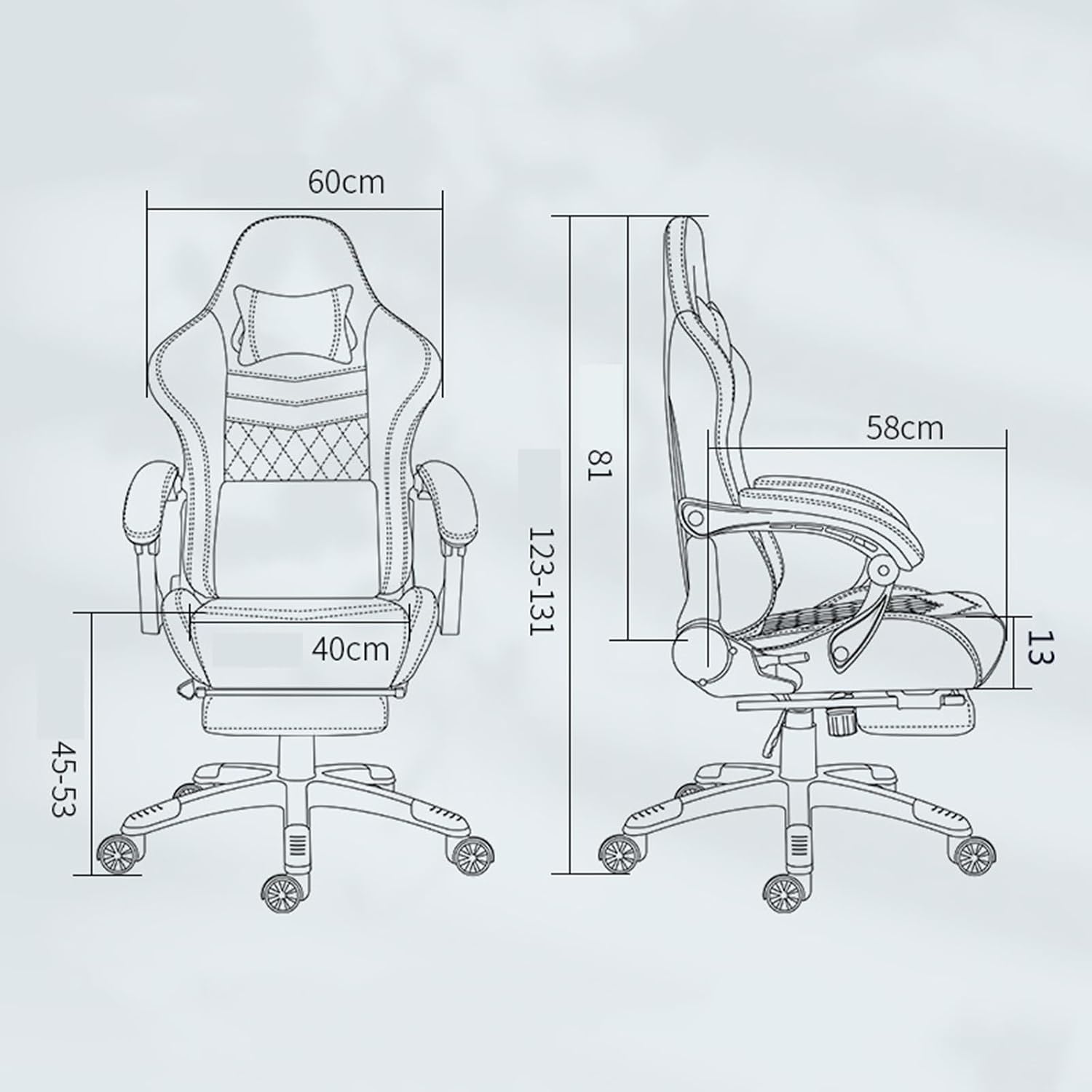 Gaming Chair Ergonomic Racing Computer Chair with Footrest Lumbar Support and Headrest Swivel Office Chair High-back Ergonomic Video Game Chairs with Linkage Armrests for Adults,One Size,Red