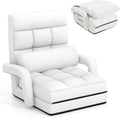 Giantex Folding Floor Chair with 6-Position Adjustable Backrest, Armrests & Removable Pillow, 330Lbs Capacity, Indoor Lazy Sofa Armchair, Chaise Lounger Bed, Gaming Recliner for Living Room Bedroom