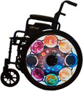 Wheelchair Wheel Covers Designer Cover for Wheelchair Wheels, Enhances Aesthetics, Easy Install/Remove, Lightweight, New Matt Finish (Lunar Legends)