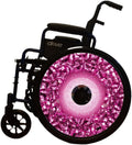 18' Grad GITS Wheelchair Wheel Covers, Waterproof Wheelchair Accessories,Cute and smart Covers Easy Install/Remove, Lightweight, for Kids and Adults (Pink Pattern)
