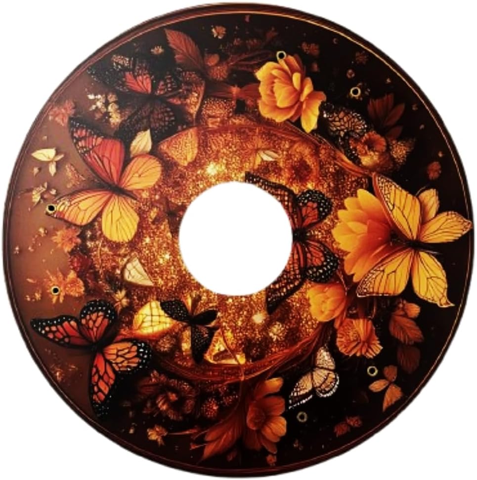 Wheelchair Memorial Day Wheel Covers, Wheelchair Accessories Wheels, Enhances Aesthetics, Easy Install/Remove, Lightweight, Waterproof (Royal Gold Butterfly)
