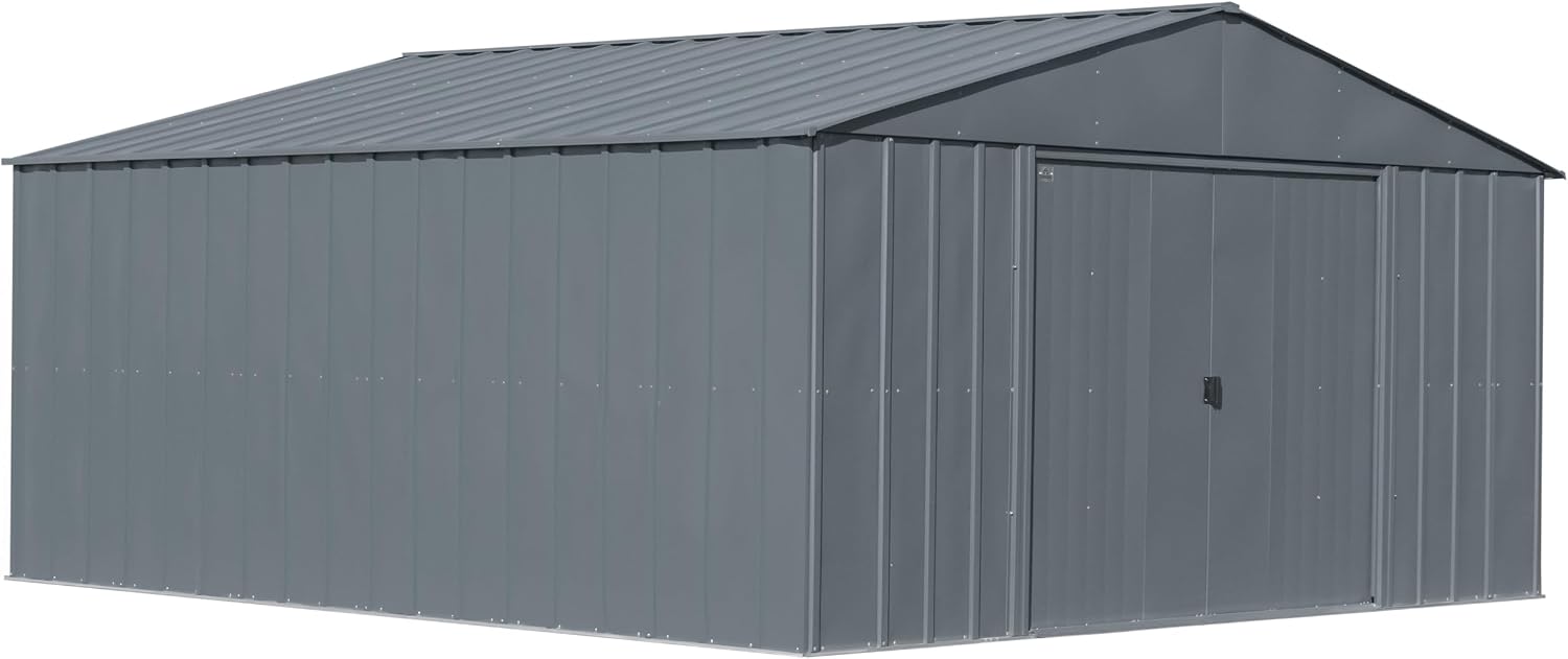 Arrow Classic Metal Shed, 14 x 14, Charcoal