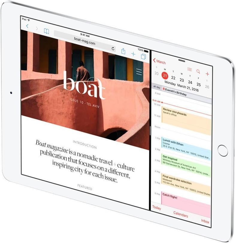 iPad Pro 9.7-inch (32GB, Wi-Fi + Cellular, Silver) 2016 Model (Renewed)