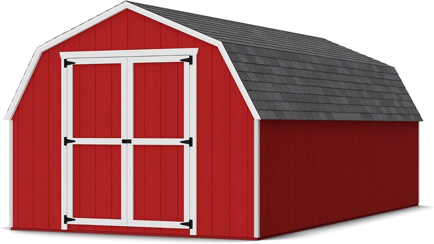 Little Cottage Co. 10x20 Value Gambrel Barn with 4 ft. Sidewalls with Floor, Outdoor Wood Storage Shed Do-It-Yourself Precut Kit