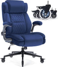 Office Chair with Locking Wheels, Ergonomic High Back Fabric Desk Chair with Adjustable Lumbar Support, Flip-Up Arms, Thick Padded Seat, 400lbs Heavy Duty for Home Office Adults