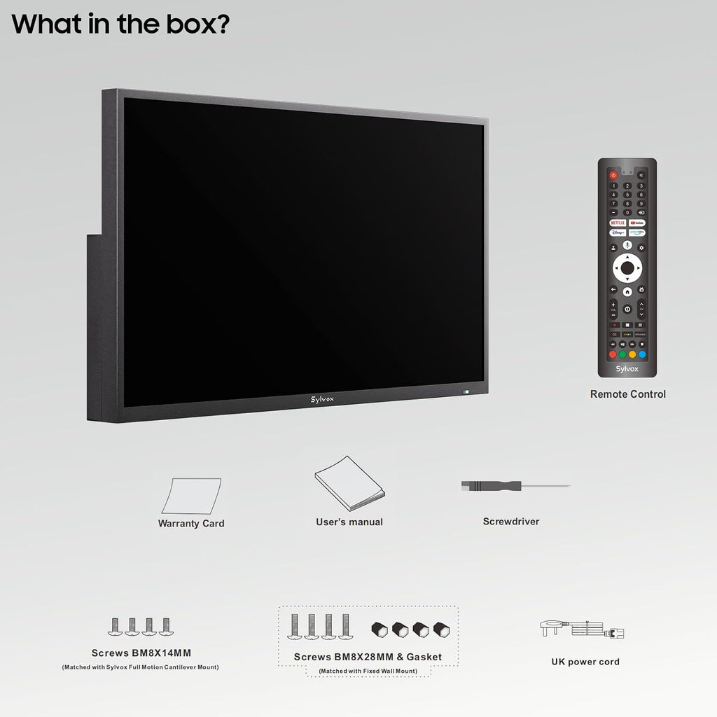 SYLVOX Outdoor TV, 65 inch Smart TV Waterproof Outdoor TVs, 4K Weatherproof Television for Outside, Support Google Assistant, Chromecast, 1000 nit Brightness Partial Sun (Deck Pro 3.0)