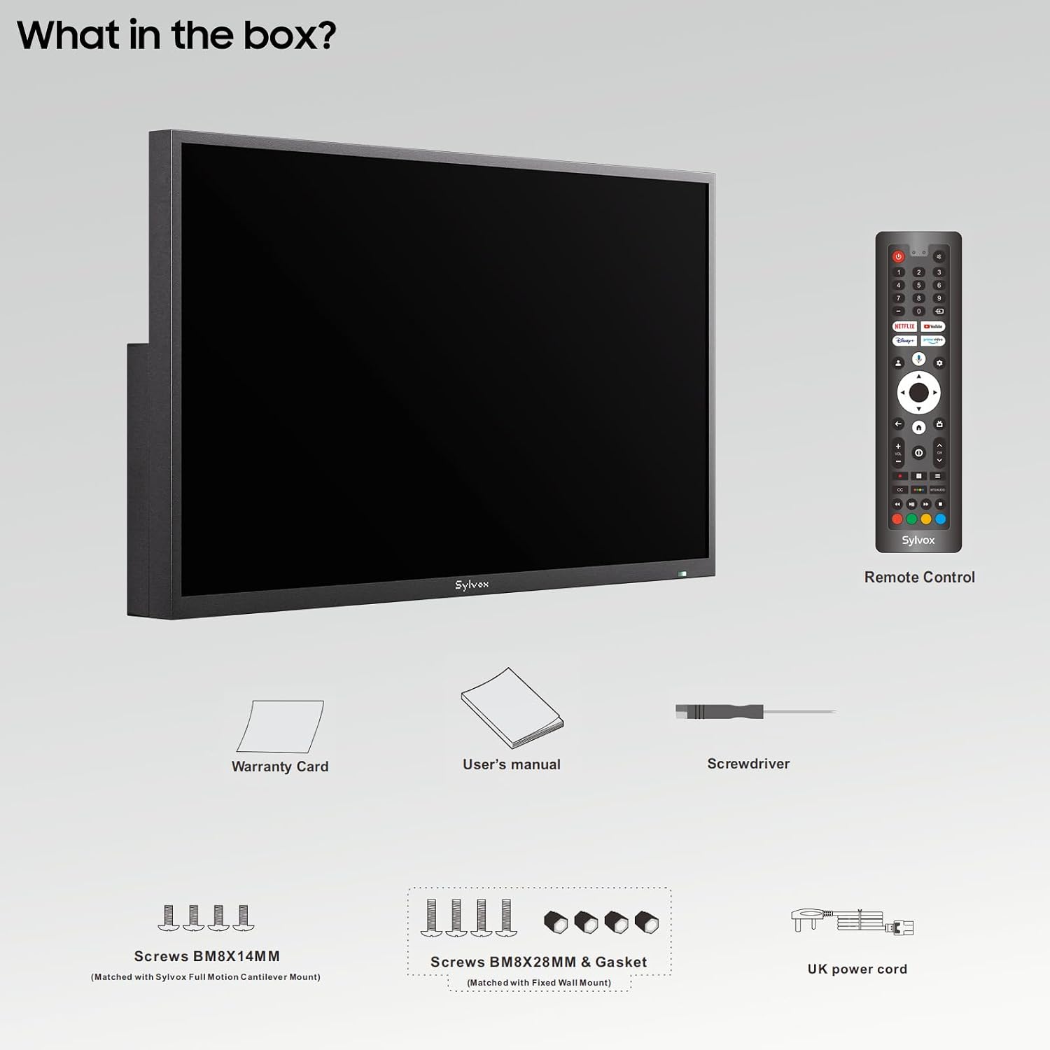 SYLVOX Outdoor TV, 65 inch Smart TV Waterproof Outdoor TVs, 4K Weatherproof Television for Outside, Support Google Assistant, Chromecast, 1000 nit Brightness Partial Sun (Deck Pro 3.0)