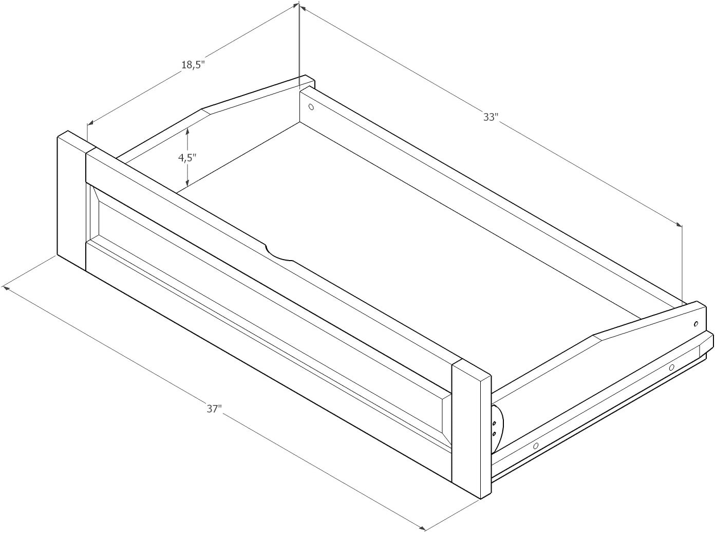 Kodiak Furniture Monterey Futon Set with Storage Drawers, with Butternut Base and Canadian Mattress