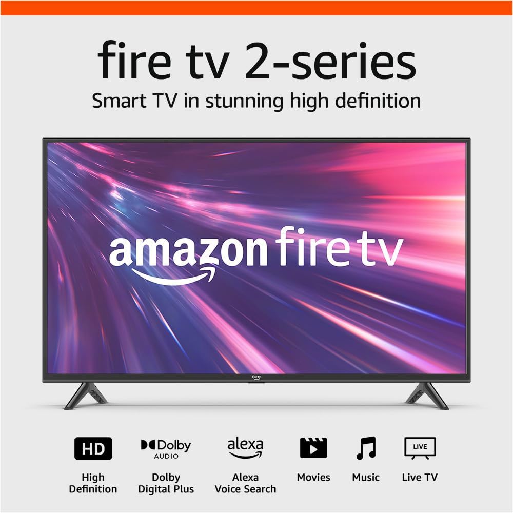 Like-New Amazon Fire TV 40' 2-Series, HD smart TV with Fire TV Alexa Voice Remote, stream live TV without cable