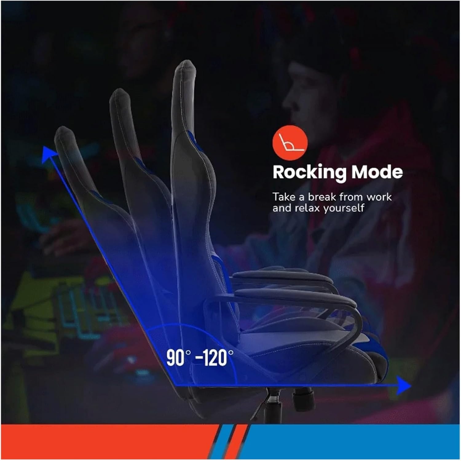 Gaming Chair Office Chair, High Back Racing Computer Chair,Ergonomic Swivel Rolling Chair with Lumbar Support