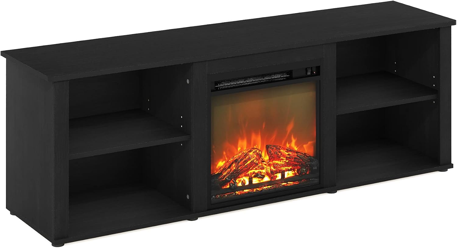 Furinno Classic 70 Inch TV Stand with Fireplace, Americano