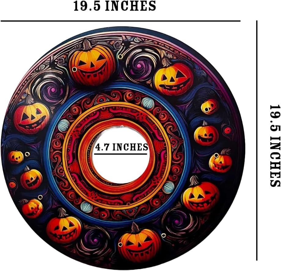 Designer Halloween Wheelchair Wheel Covers – Spooky Laughing Pumpkin Theme | Wheelchair Accessories | Enhances Aesthetics, Easy Install/Remove, Lightweight, (Party Pumpkin)