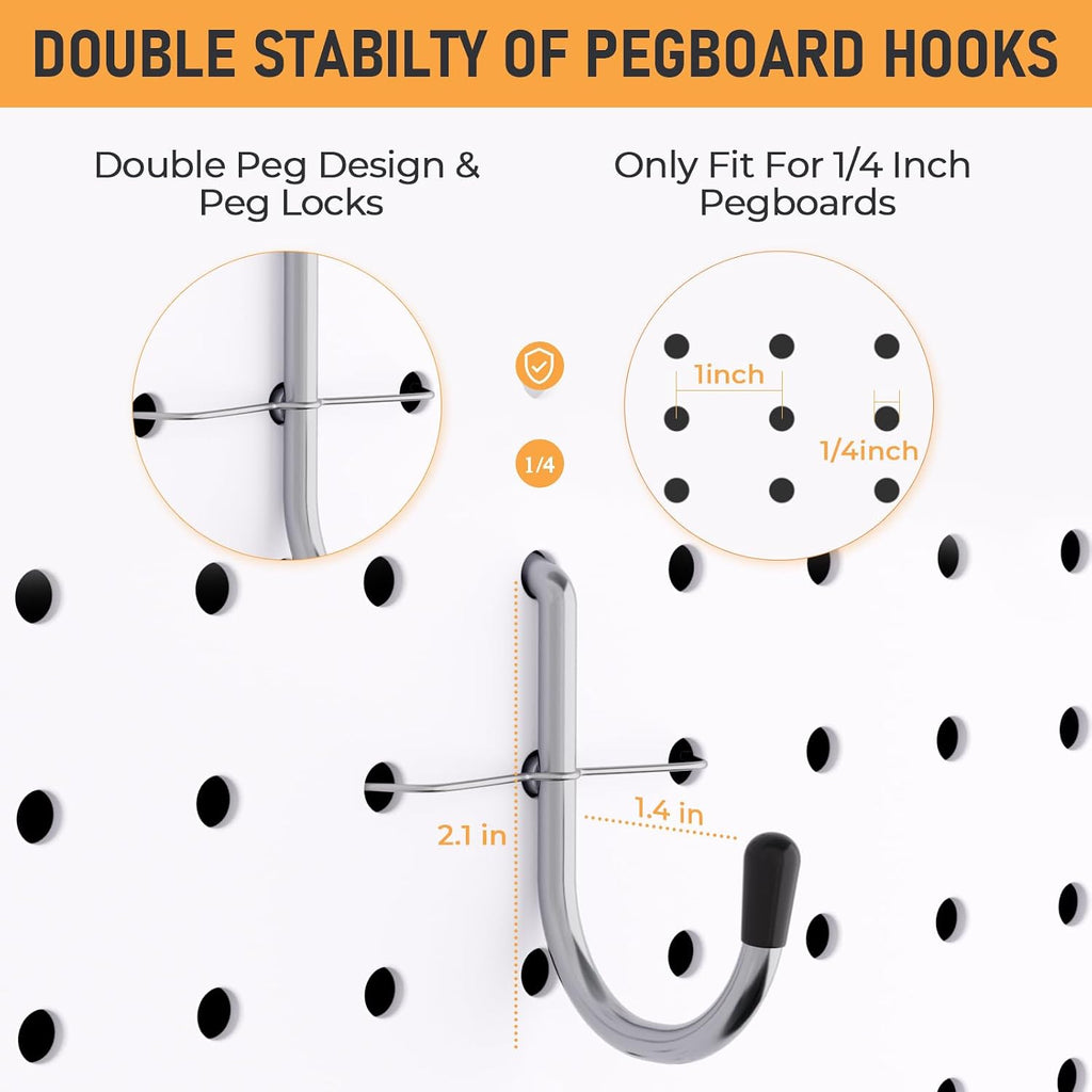 INCLY 48x36 Inch Metal Peg Board Kit with 1/4' Pegboard Hooks Accessories, 6PCS Peg Board Panels and 234PCS Black Pegboard Wall Organizer Tool Storage System for Garage Workbench Shed