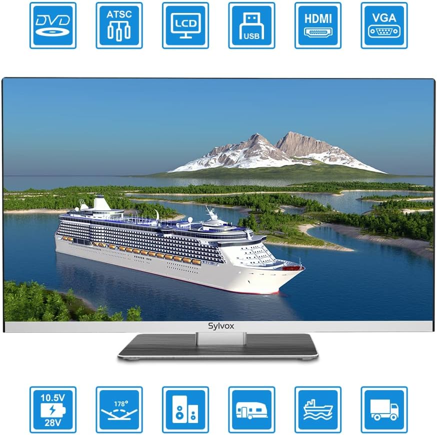 SYLVOX RV TV, 32-Inch 12 Volt Television, 1080P Full HD, 178° Wide Viewing, Google TV OS, HDMI & USB Ports, AC/DC, Wide Voltage Protection, Limo Series